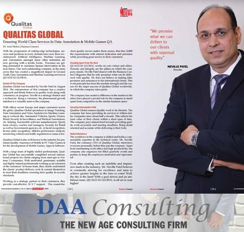 Qualitas Global was founded by Neville Patel in August 2014.